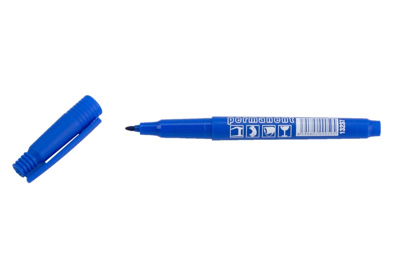 Značkovač permanentní (fix) modrý 137mm jemný hrot