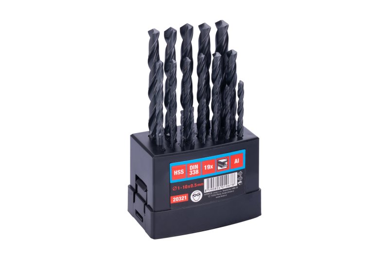 Sada HSS vrtáků WESTBERG 1-10mm (po 0.5mm) 19ks plast