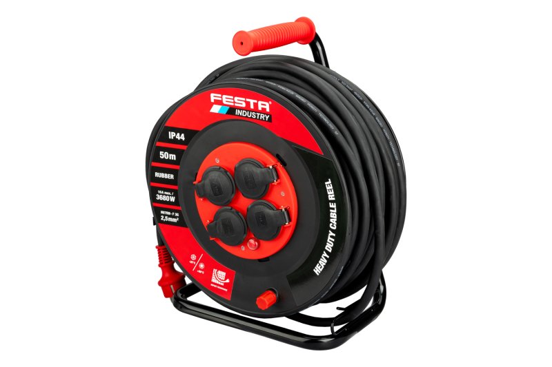 Kabel prodlužovací na bubnu venkovní FESTA INDUSTRY 3x2.5mm 50m