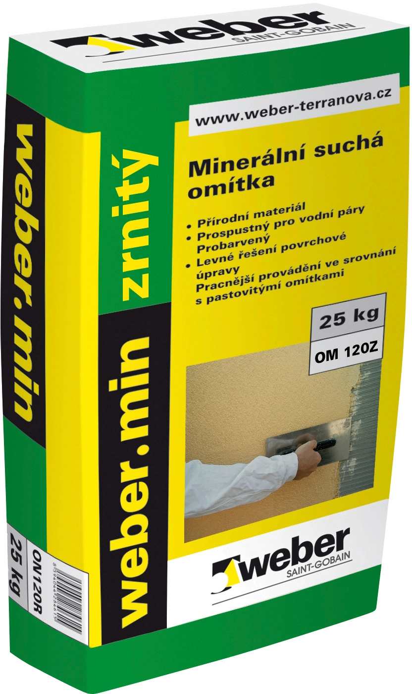 Weber Saint-Gobain Minerální suchá omítka Weber.min zrnitý 2mm, 25 kg