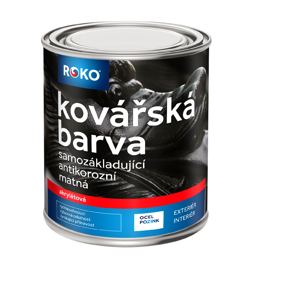 Roko Kovářská barva RK 300 RAL 9005 černá Mat 3kg