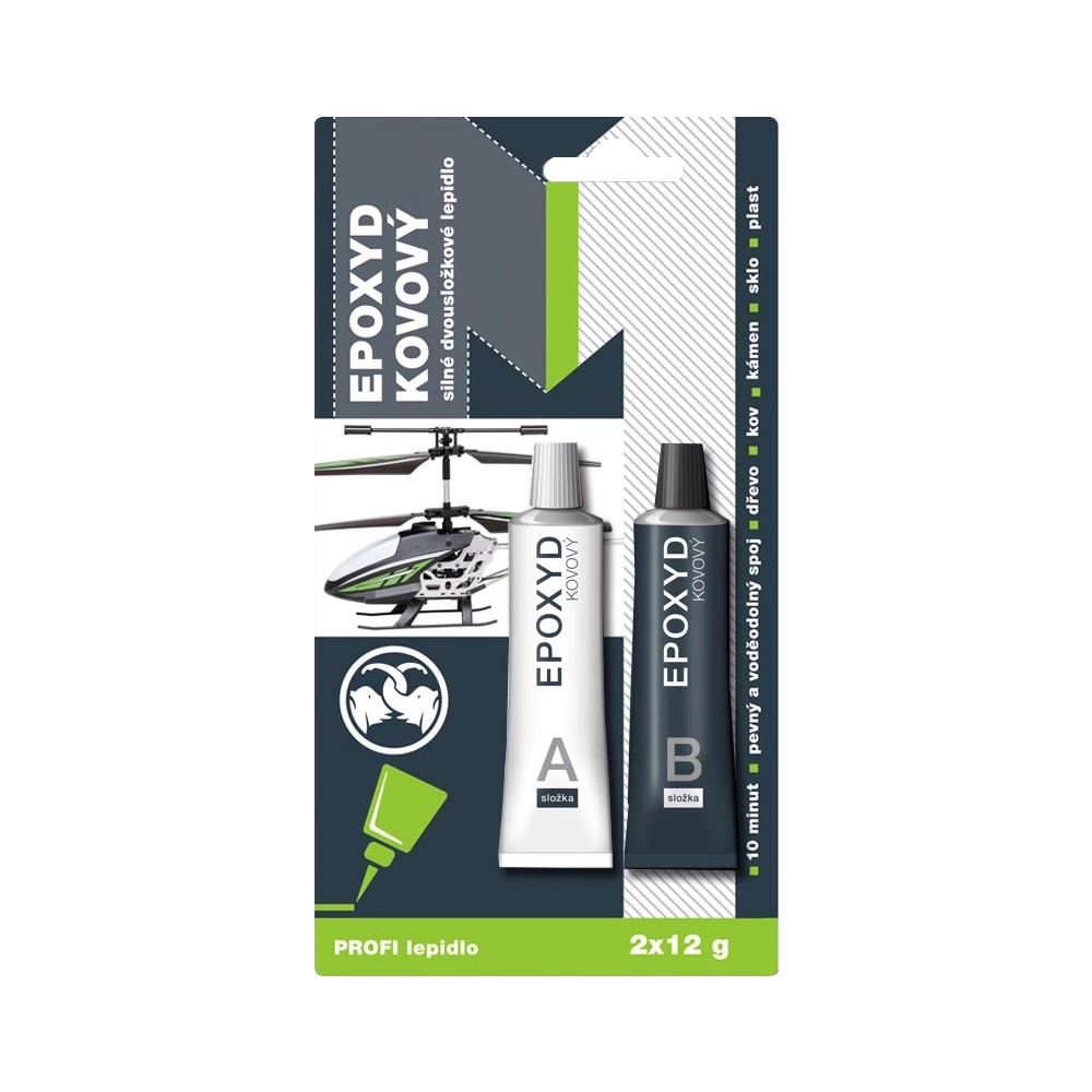 Cartell Epoxid kovový dvousložkové lepidlo, 2 × 12 g