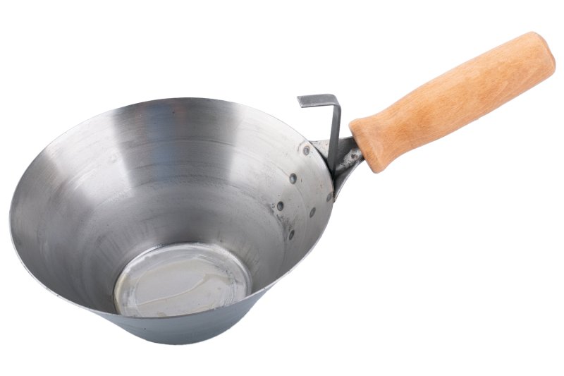 Naběračka zednická ocel 180mm dřevěná ručka